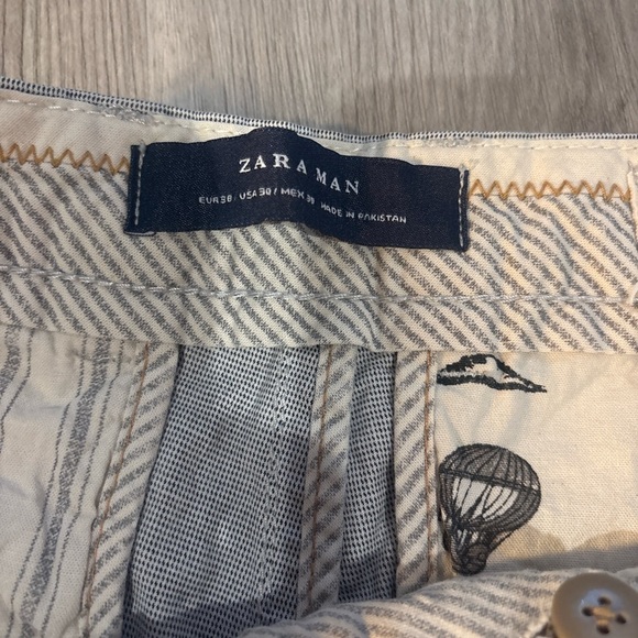 Zara Beige Striped Pants - Picture 4 of 6